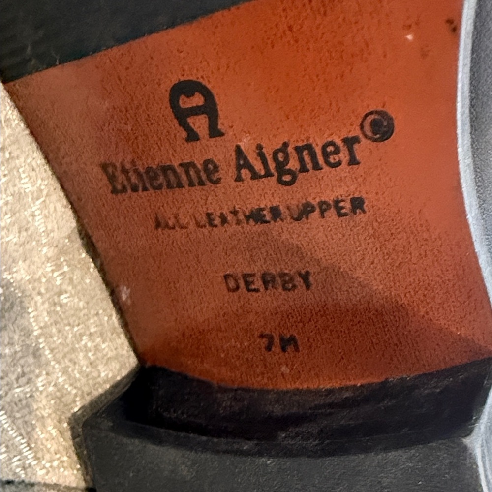 Etienne Aigner Women’s 7 Black‎ Leather Derby Boots - Picture 2 of 3